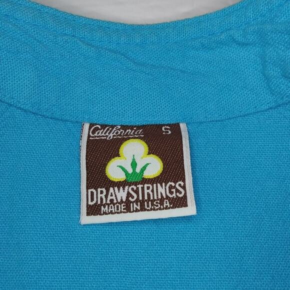 Vintage Drawstrings California 100% Cotton Boxy Button Up Blazer Pockets USA - Picture 6 of 12